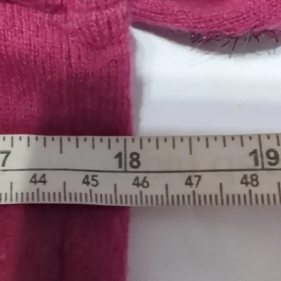 Talbots Women's Sweater Tinsel Dot Pink Metallic Lambs Wool Christmas Holiday M - Picture 5 of 9